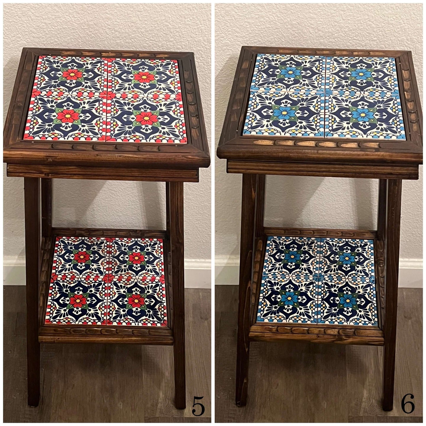 Handmade Mexican End Table - Talavera Charm